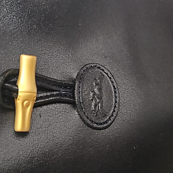 Longchamp Roseau. BLACK Leather Tote Bag - Picture 2 of 7